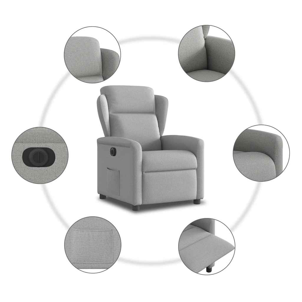Fauteuil inclinable électrique gris nuage tissu - XIOS