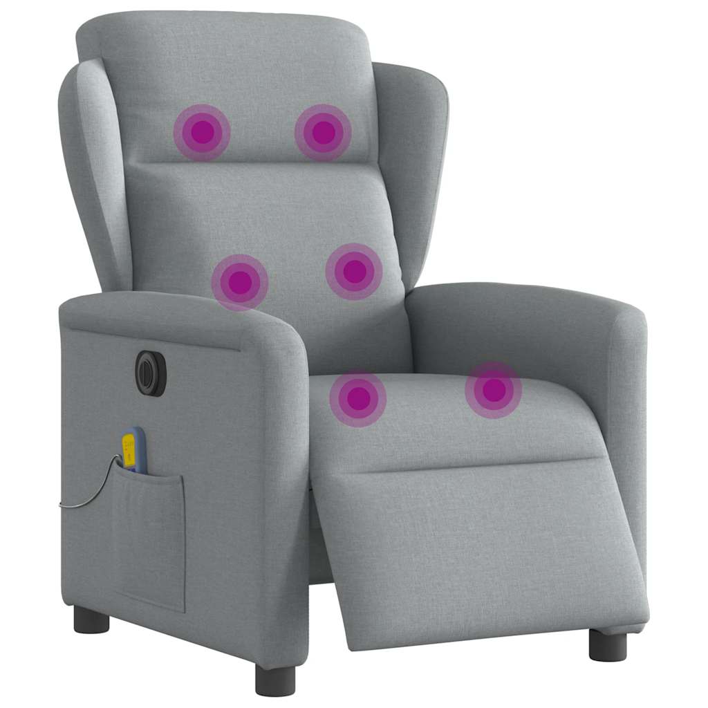 Fauteuil de massage inclinable électrique gris clair tissu - XIOS