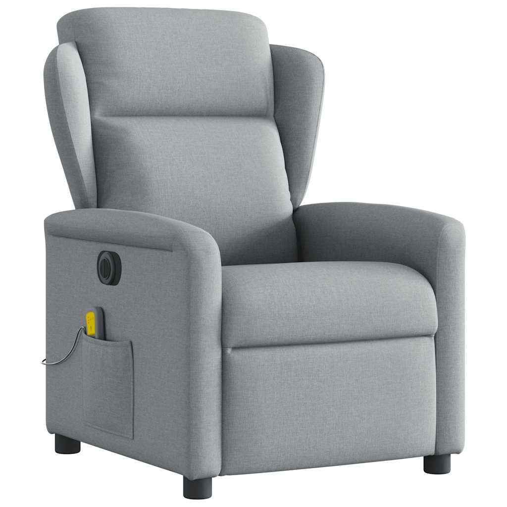 Fauteuil de massage inclinable électrique gris clair tissu - XIOS