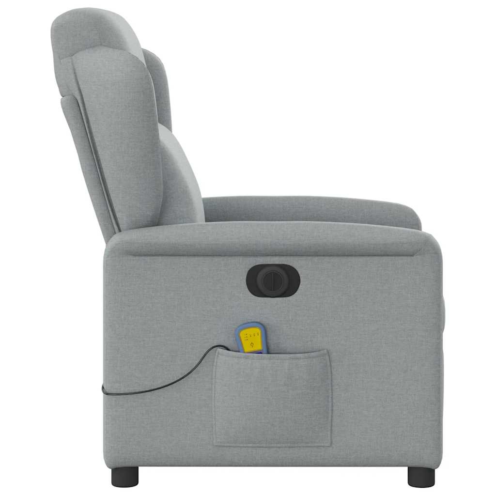 Fauteuil de massage inclinable électrique gris clair tissu - XIOS