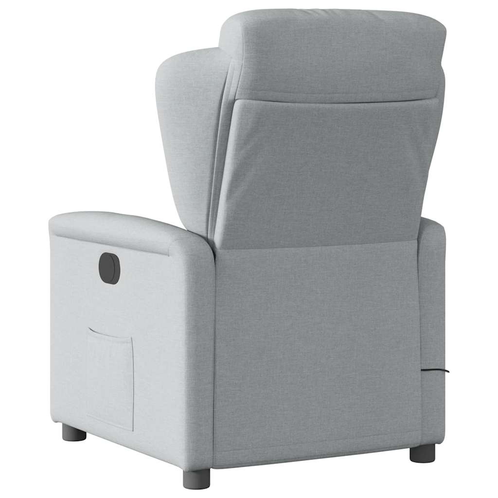 Fauteuil de massage inclinable électrique gris clair tissu - XIOS