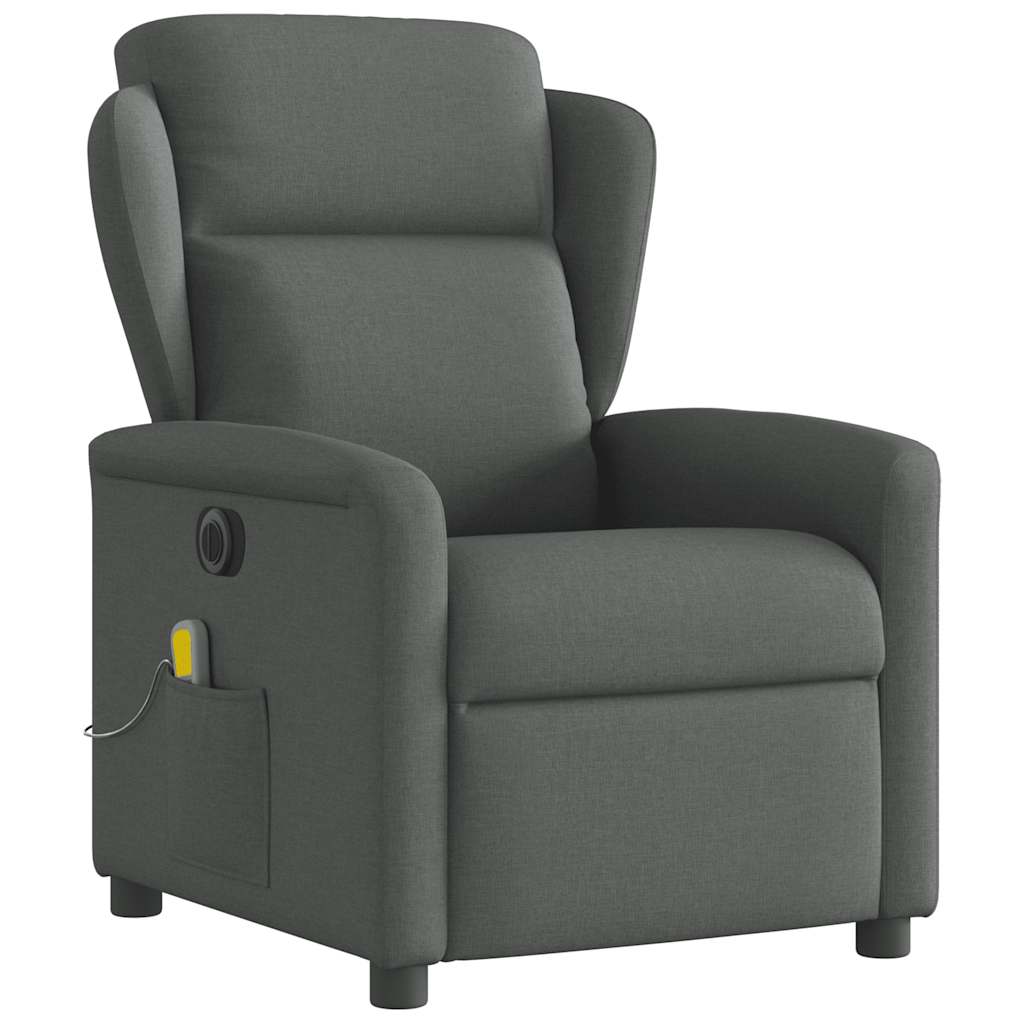 Fauteuil inclinable de massage électrique gris foncé tissu - XIOS