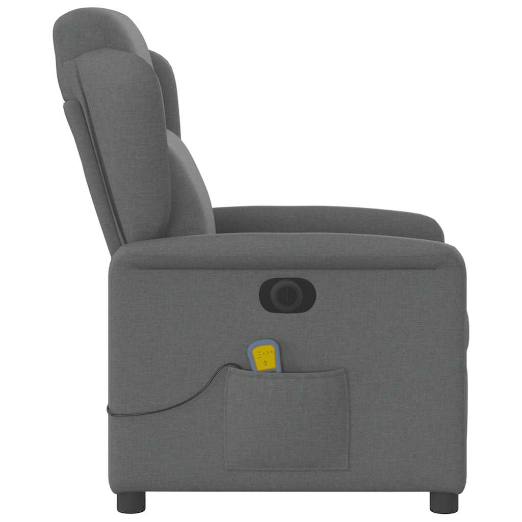 Fauteuil inclinable de massage électrique gris foncé tissu - XIOS