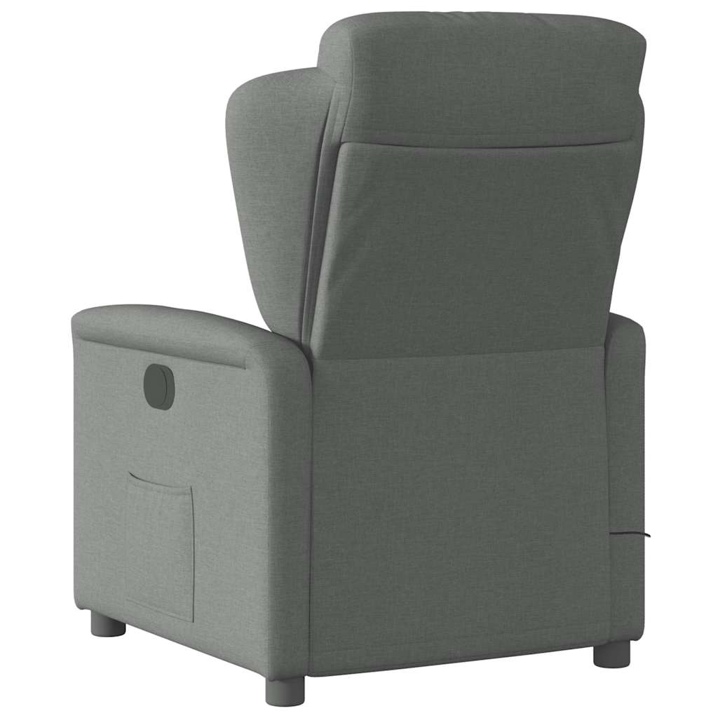 Fauteuil inclinable de massage électrique gris foncé tissu - XIOS