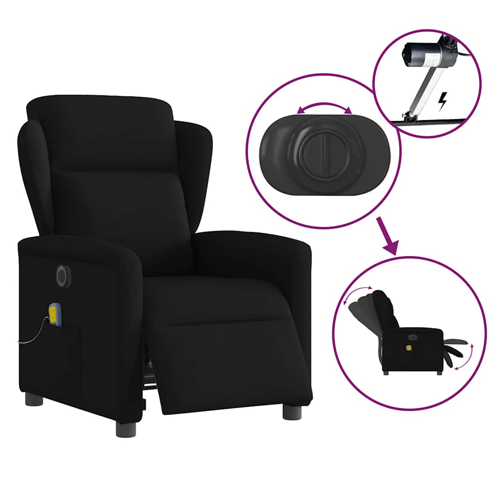 Fauteuil de massage inclinable électrique Noir Tissu - XIOS