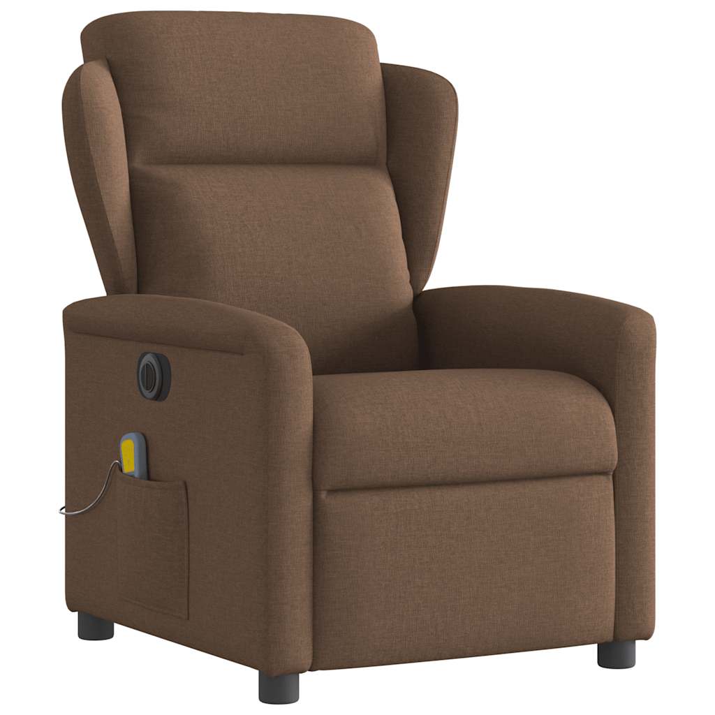 Fauteuil inclinable de massage électrique marron tissu - XIOS