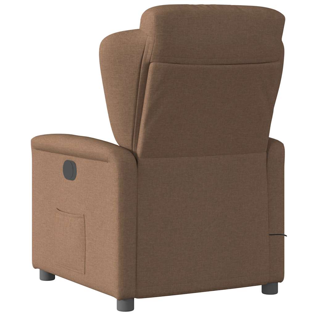 Fauteuil inclinable de massage électrique marron tissu - XIOS