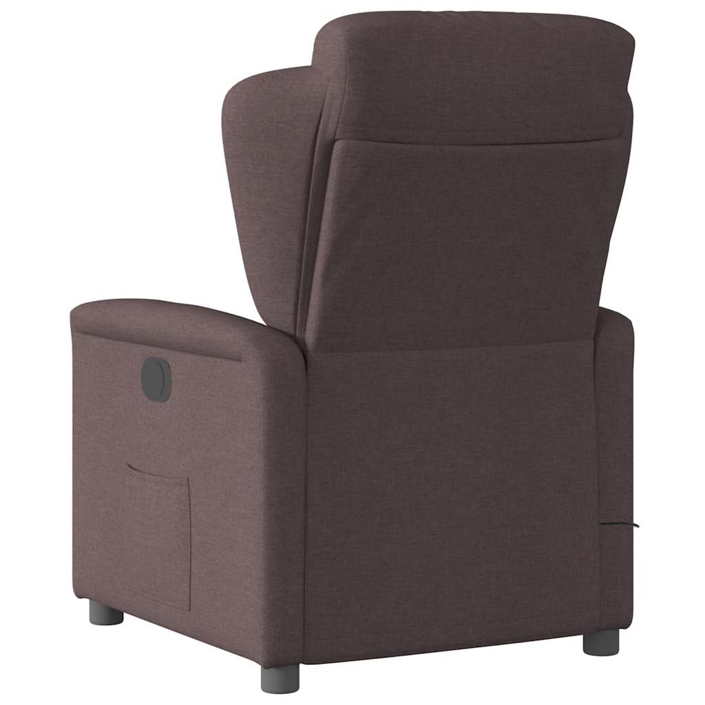 Fauteuil de massage inclinable électrique Marron foncé Tissu - XIOS