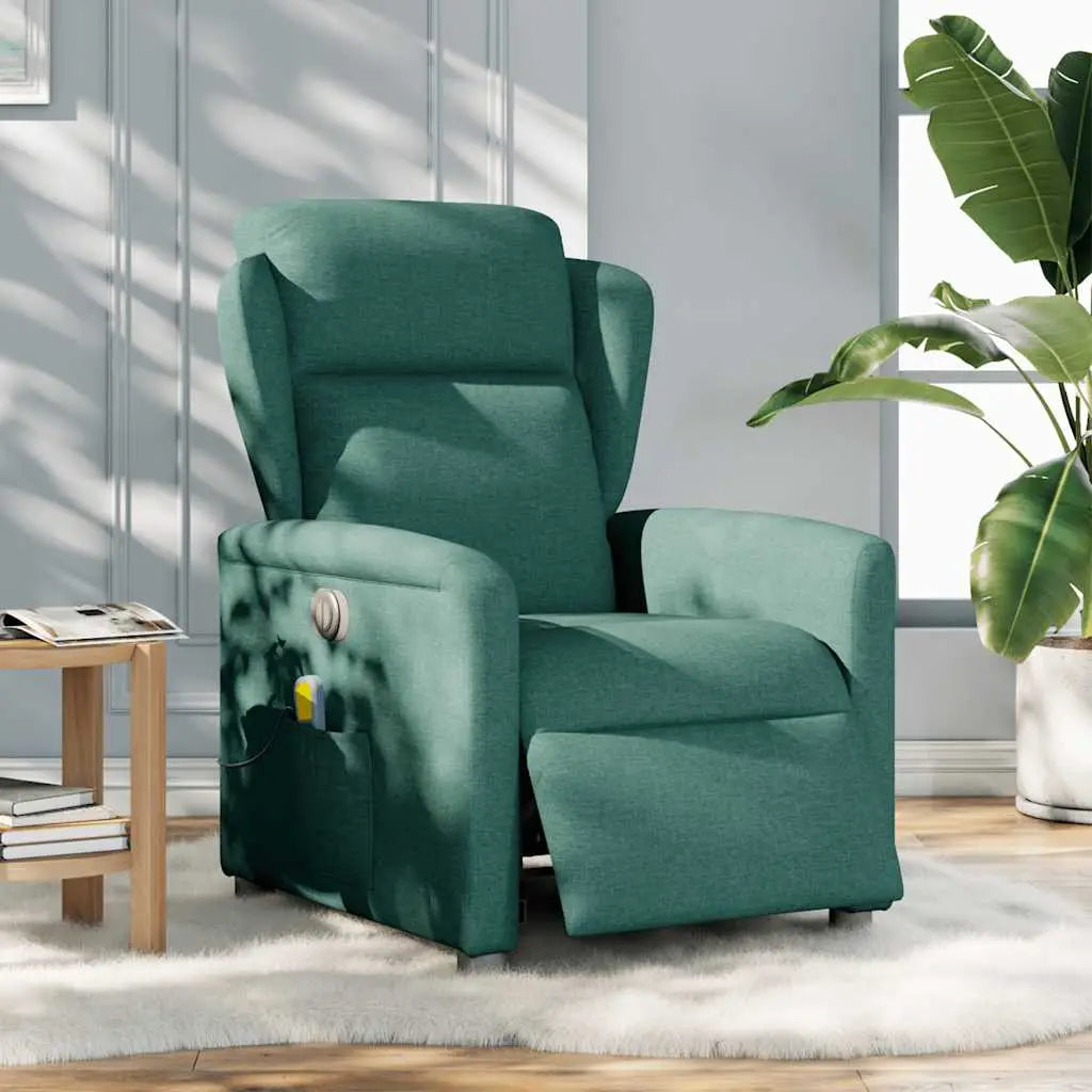 Fauteuil de massage inclinable électrique Vert foncé Tissu - XIOS