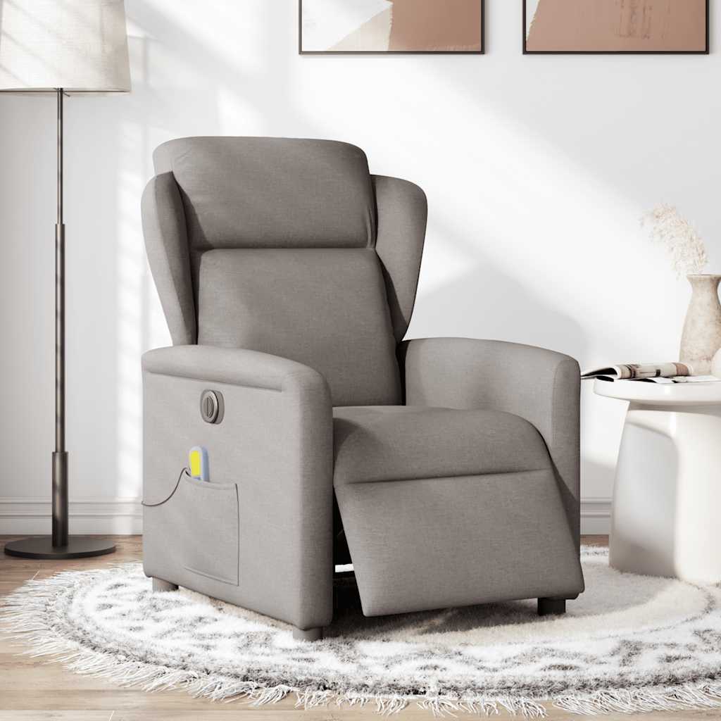 Fauteuil de massage inclinable électrique Taupe Tissu - XIOS