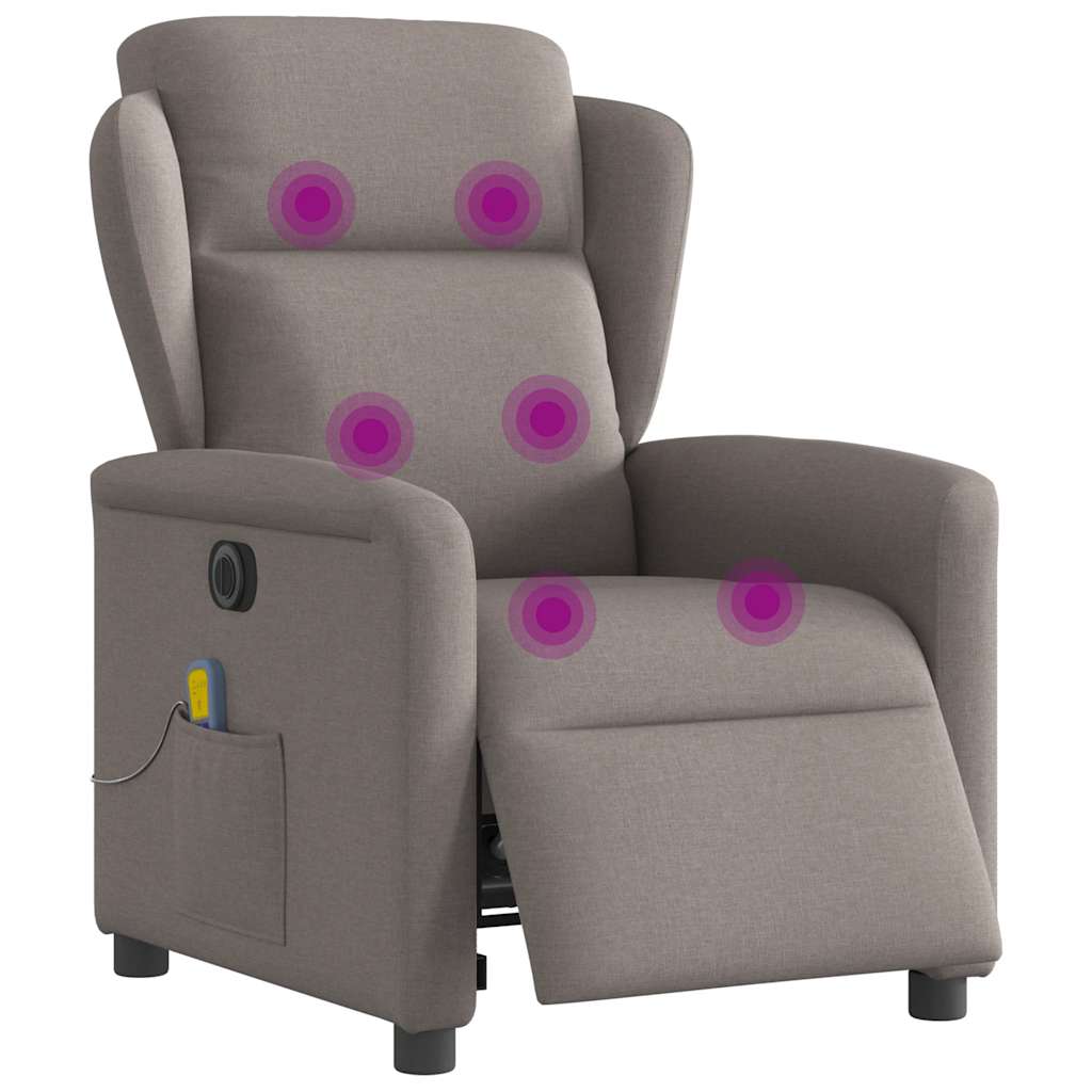 Fauteuil de massage inclinable électrique Taupe Tissu - XIOS