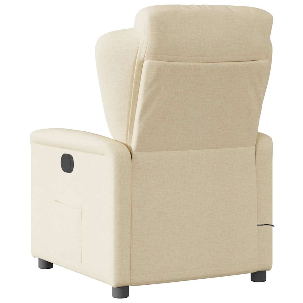 Fauteuil inclinable de massage électrique crème tissu - XIOS