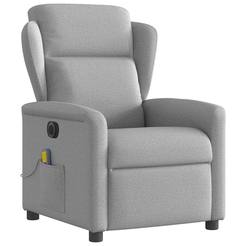 Fauteuil de massage inclinable électrique gris nuage tissu - XIOS