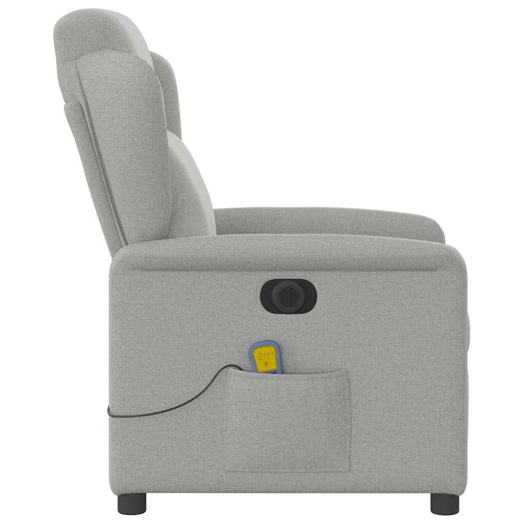 Fauteuil de massage inclinable électrique gris nuage tissu - XIOS