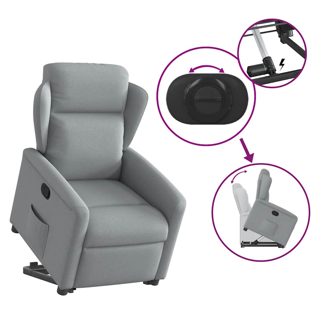 Fauteuil inclinable Gris clair Tissu - XIOS