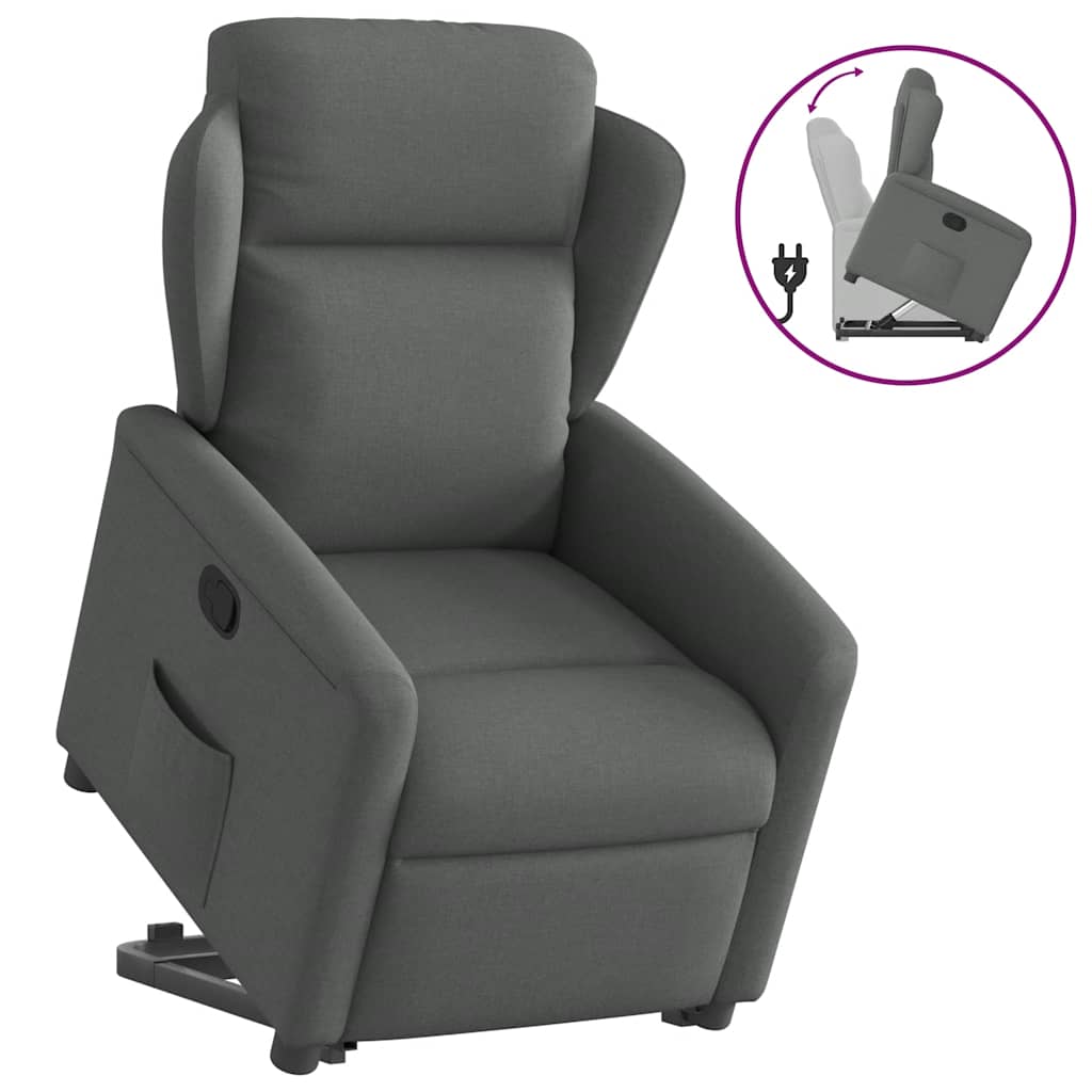Fauteuil inclinable Gris foncé Tissu - XIOS