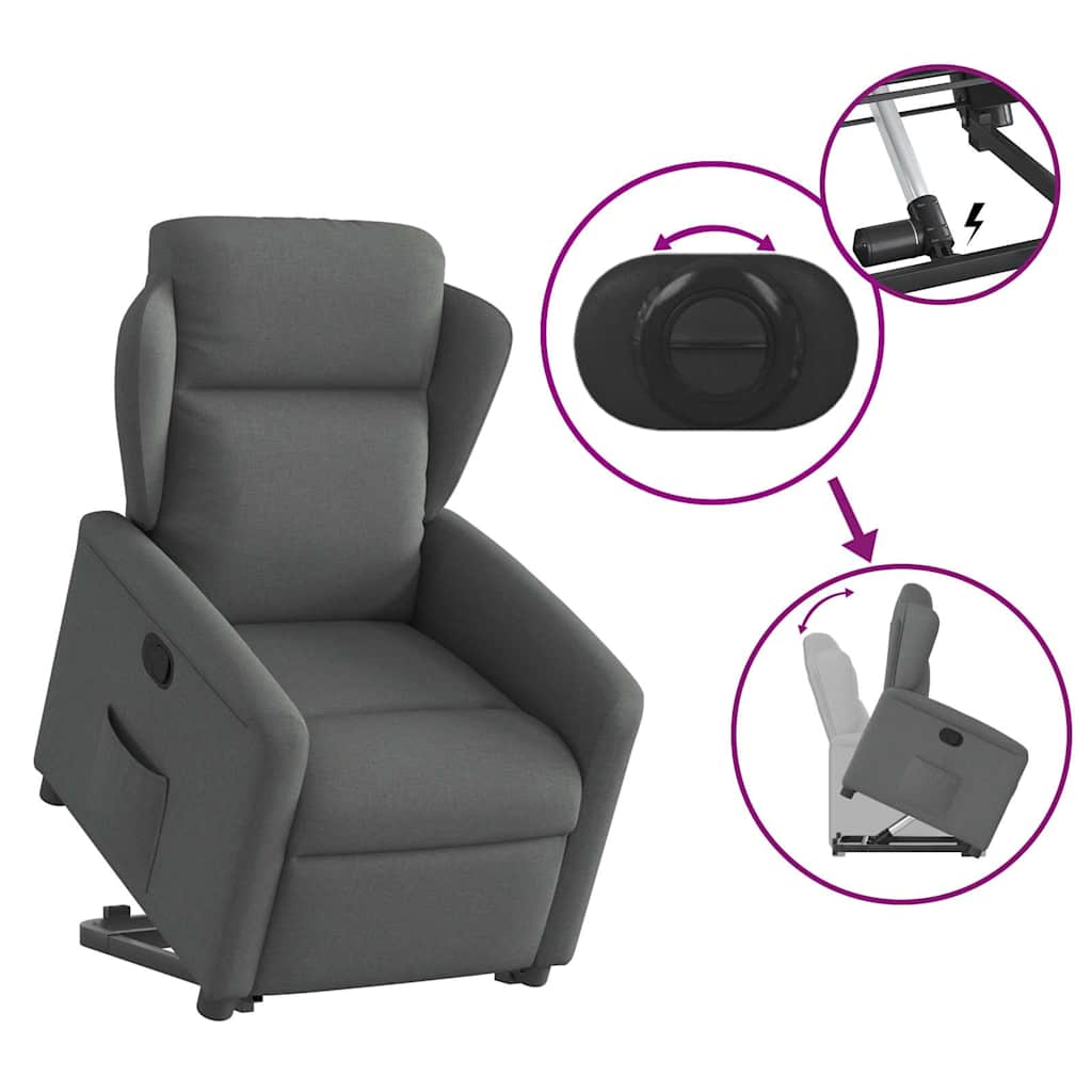 Fauteuil inclinable Gris foncé Tissu - XIOS