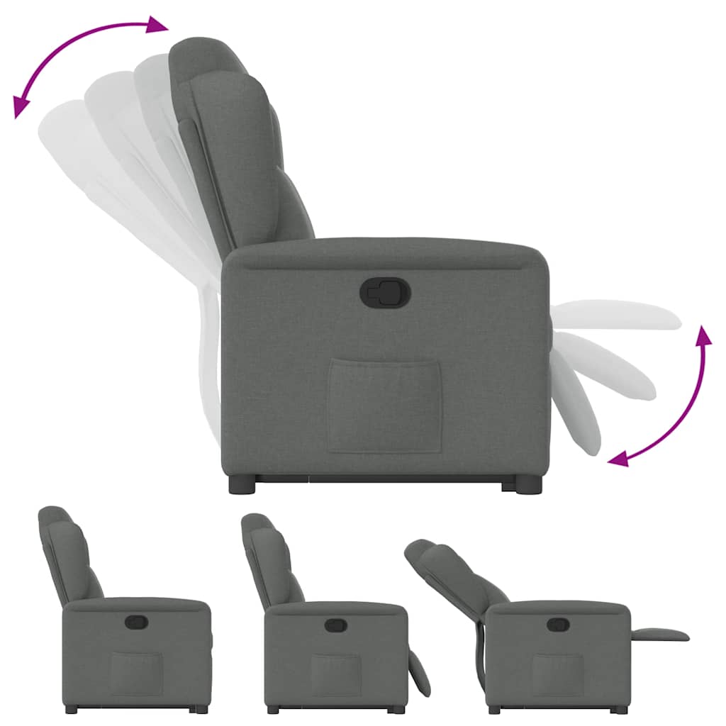 Fauteuil inclinable Gris foncé Tissu - XIOS