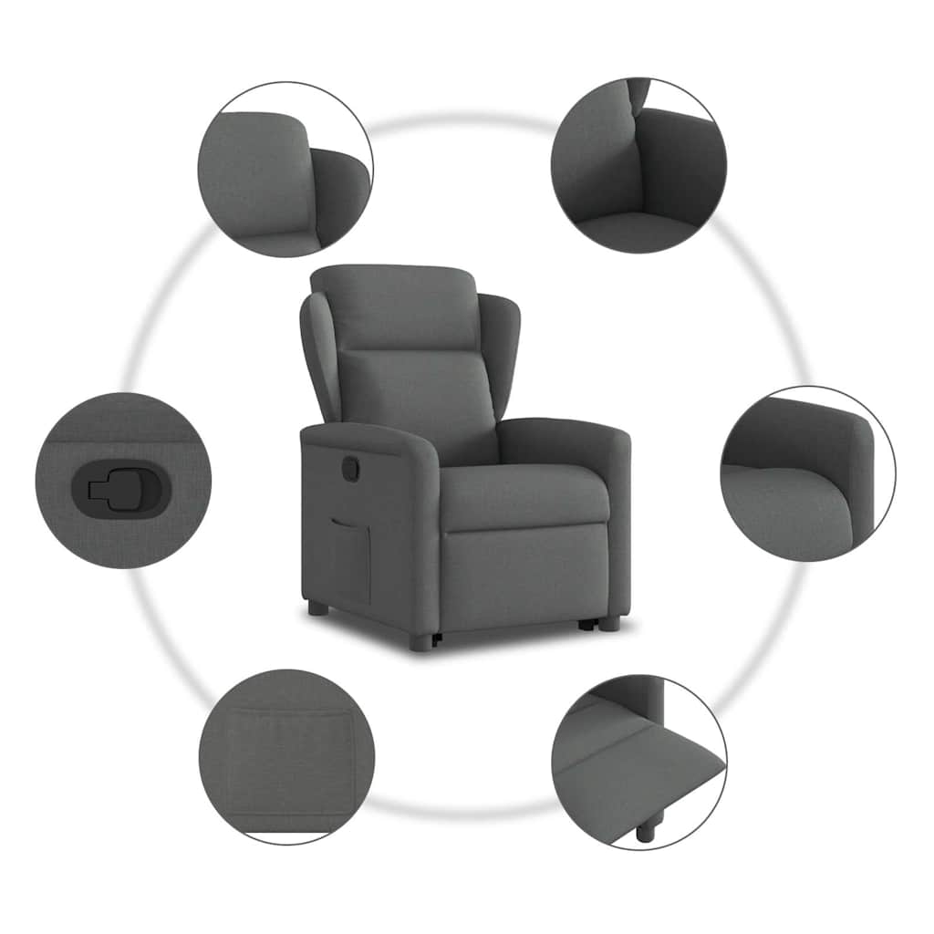 Fauteuil inclinable Gris foncé Tissu - XIOS