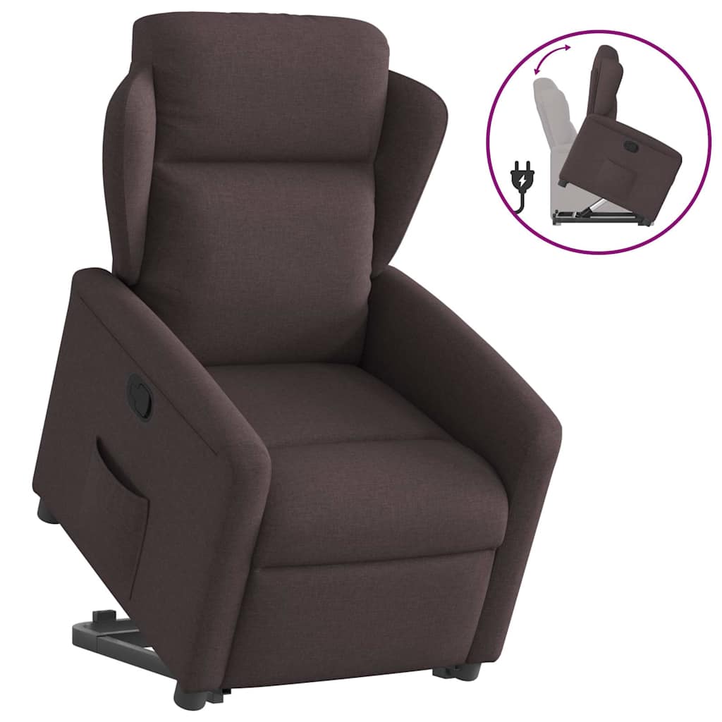 Fauteuil inclinable marron foncé tissu - XIOS