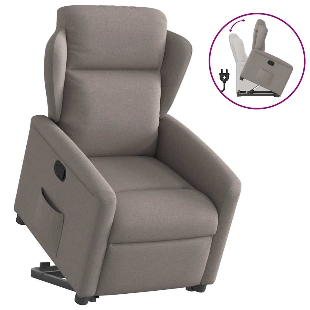 Fauteuil inclinable taupe tissu - XIOS