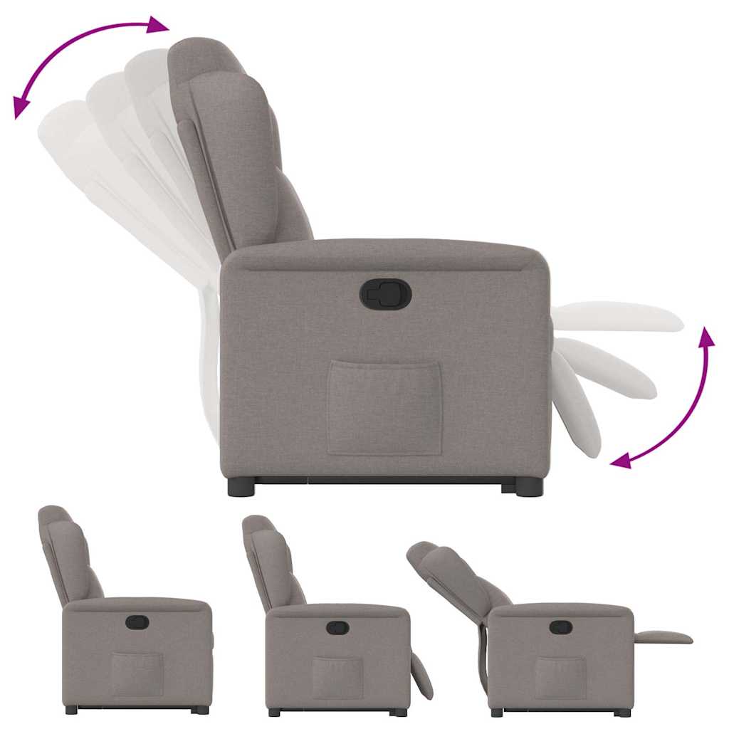 Fauteuil inclinable taupe tissu - XIOS