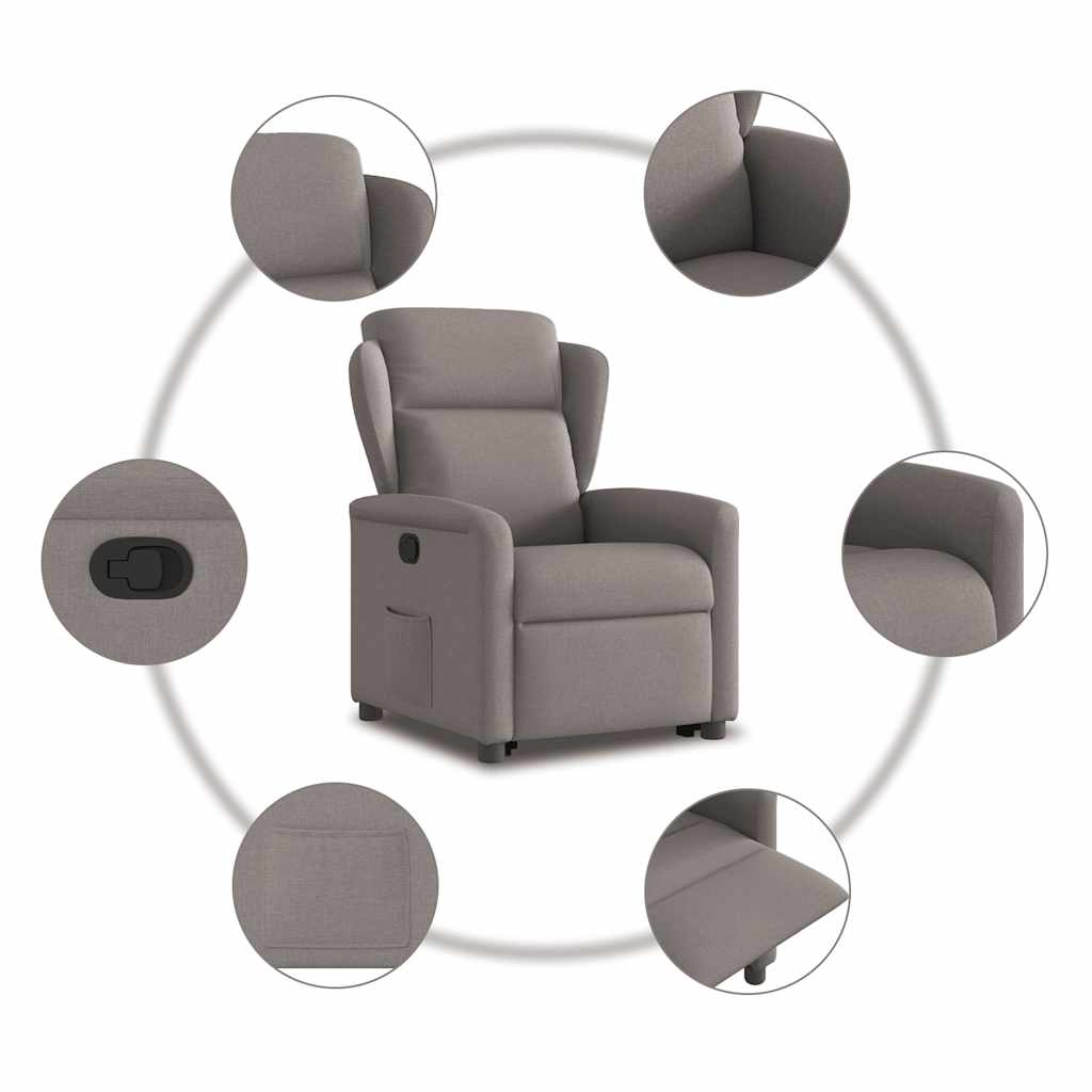 Fauteuil inclinable taupe tissu - XIOS
