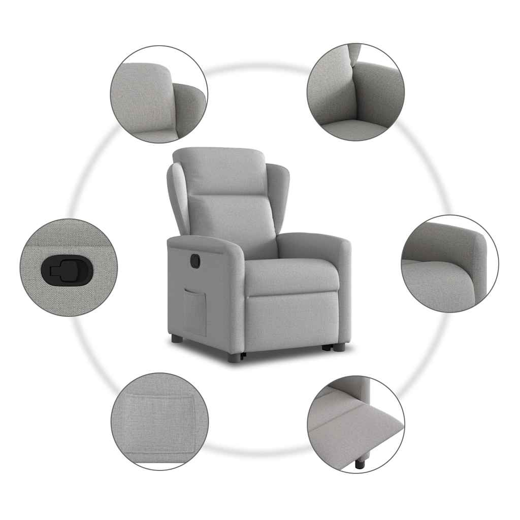 Fauteuil inclinable gris nuage tissu