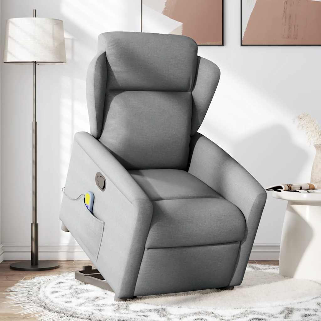 Fauteuil de massage inclinable Gris clair Tissu - XIOS