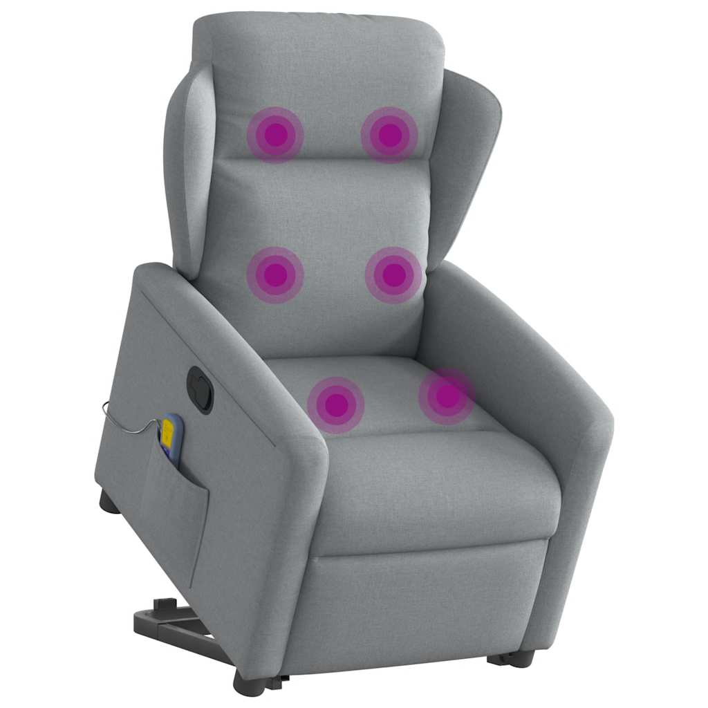 Fauteuil de massage inclinable Gris clair Tissu - XIOS
