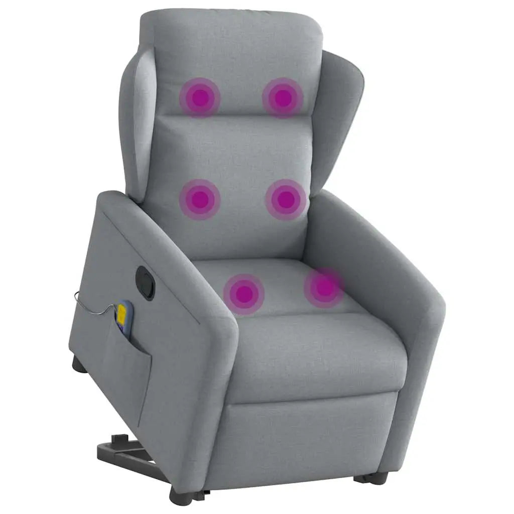 Fauteuil de massage inclinable Gris clair Tissu - XIOS