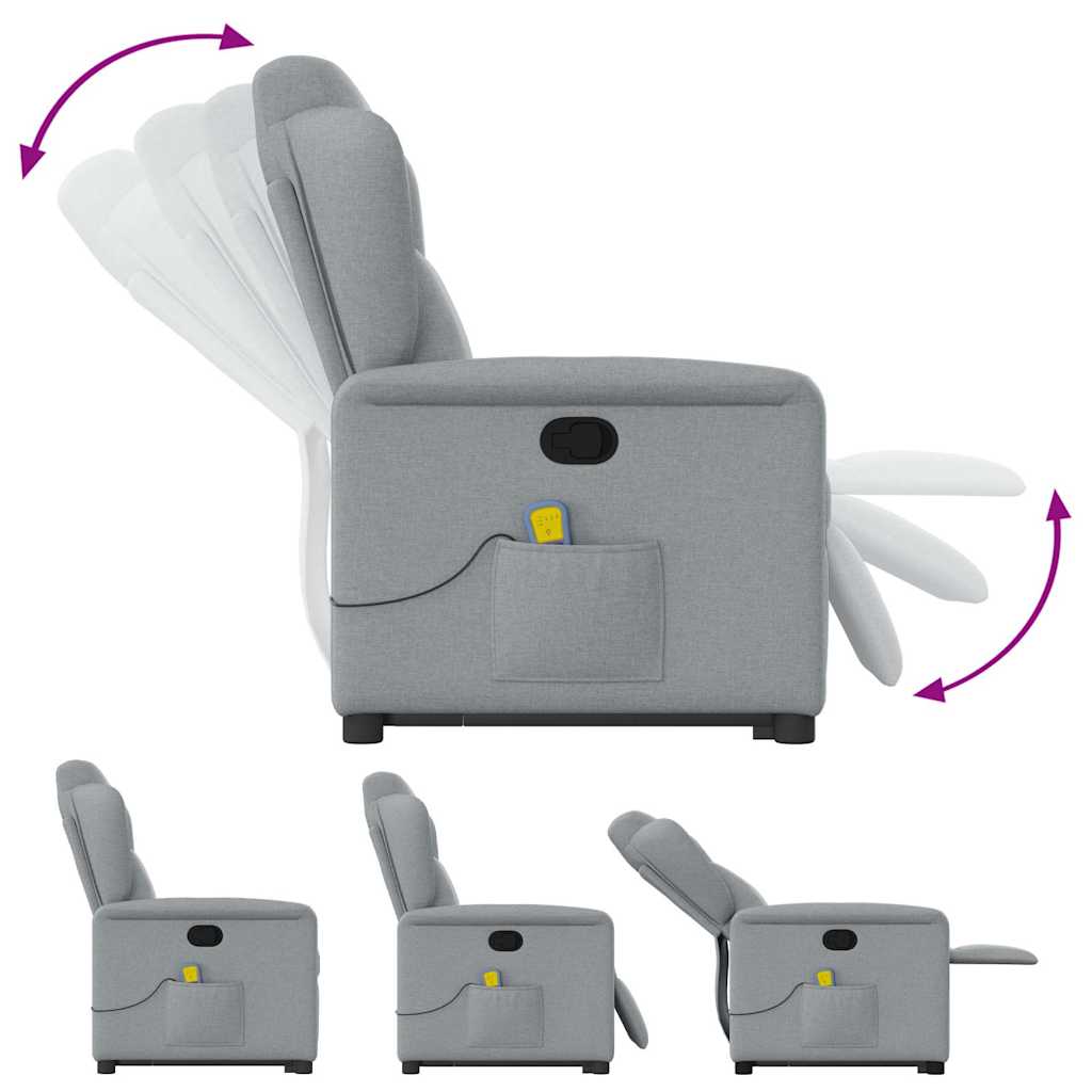 Fauteuil de massage inclinable Gris clair Tissu - XIOS