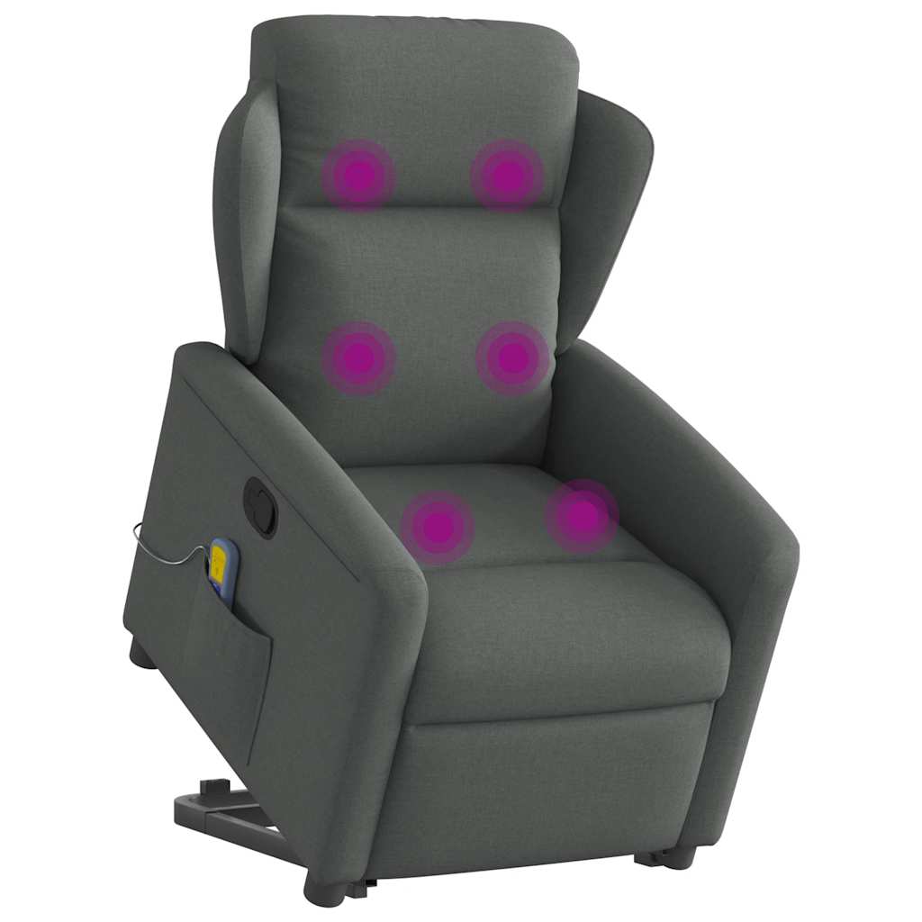Fauteuil de massage inclinable Gris foncé Tissu - XIOS