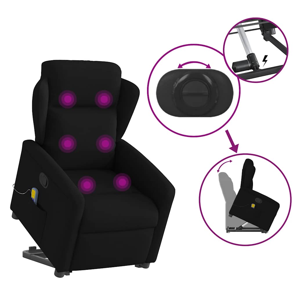 Fauteuil de massage inclinable Noir Tissu - XIOS