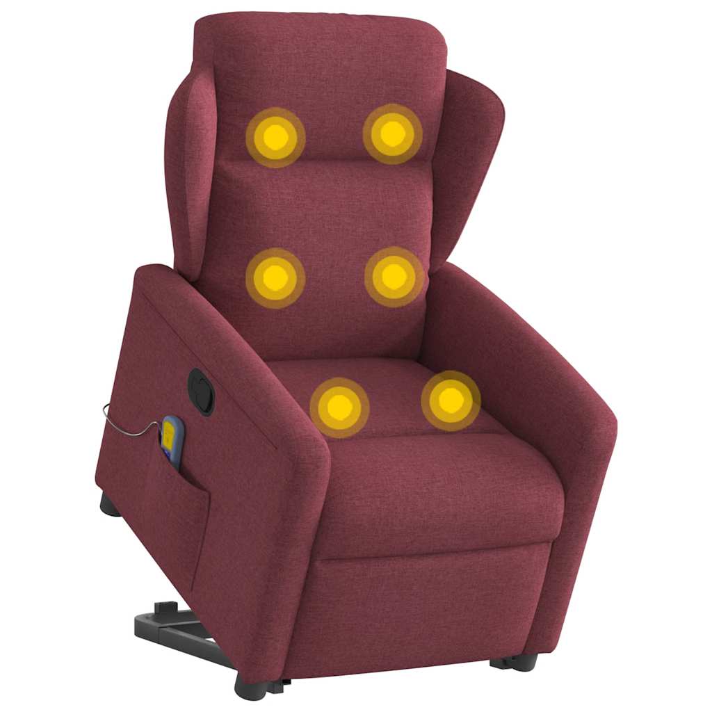 Fauteuil inclinable de massage Rouge bordeaux Tissu - XIOS