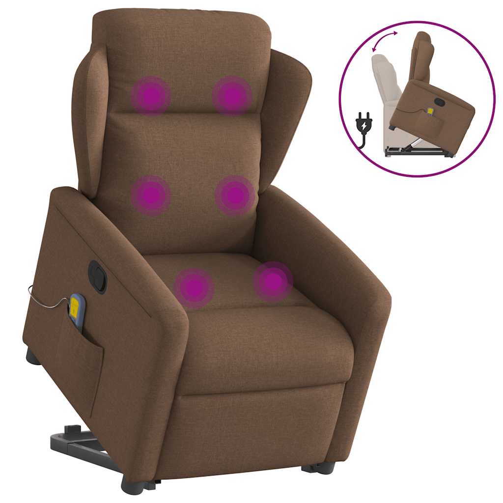 Fauteuil de massage inclinable Marron Tissu - XIOS