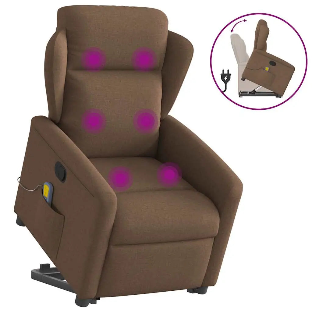 Fauteuil de massage inclinable Marron Tissu - XIOS