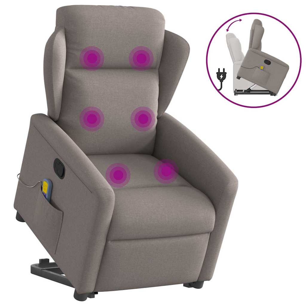 Fauteuil inclinable de massage Taupe Tissu - XIOS