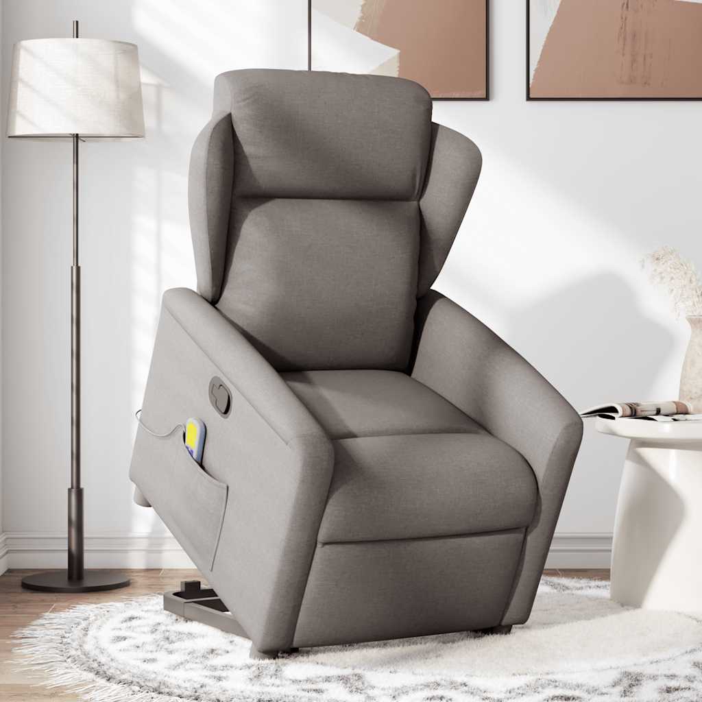 Fauteuil inclinable de massage Taupe Tissu - XIOS