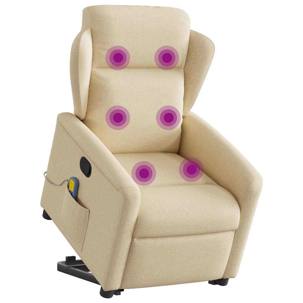 Fauteuil inclinable de massage Crème Tissu - XIOS