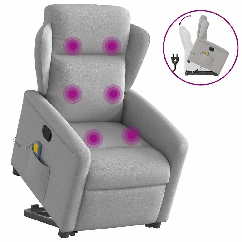 Fauteuil de massage inclinable gris nuage tissu - XIOS