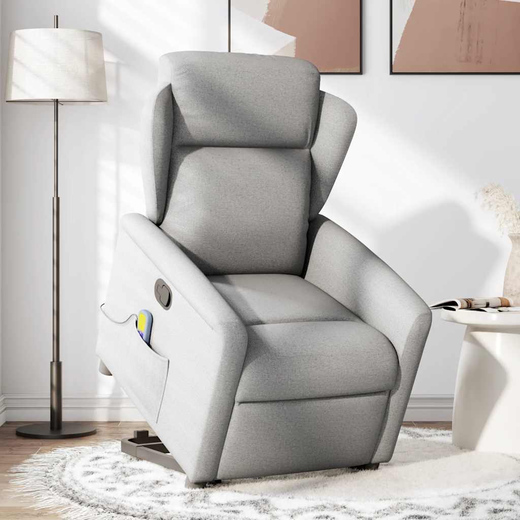 Fauteuil de massage inclinable gris nuage tissu - XIOS