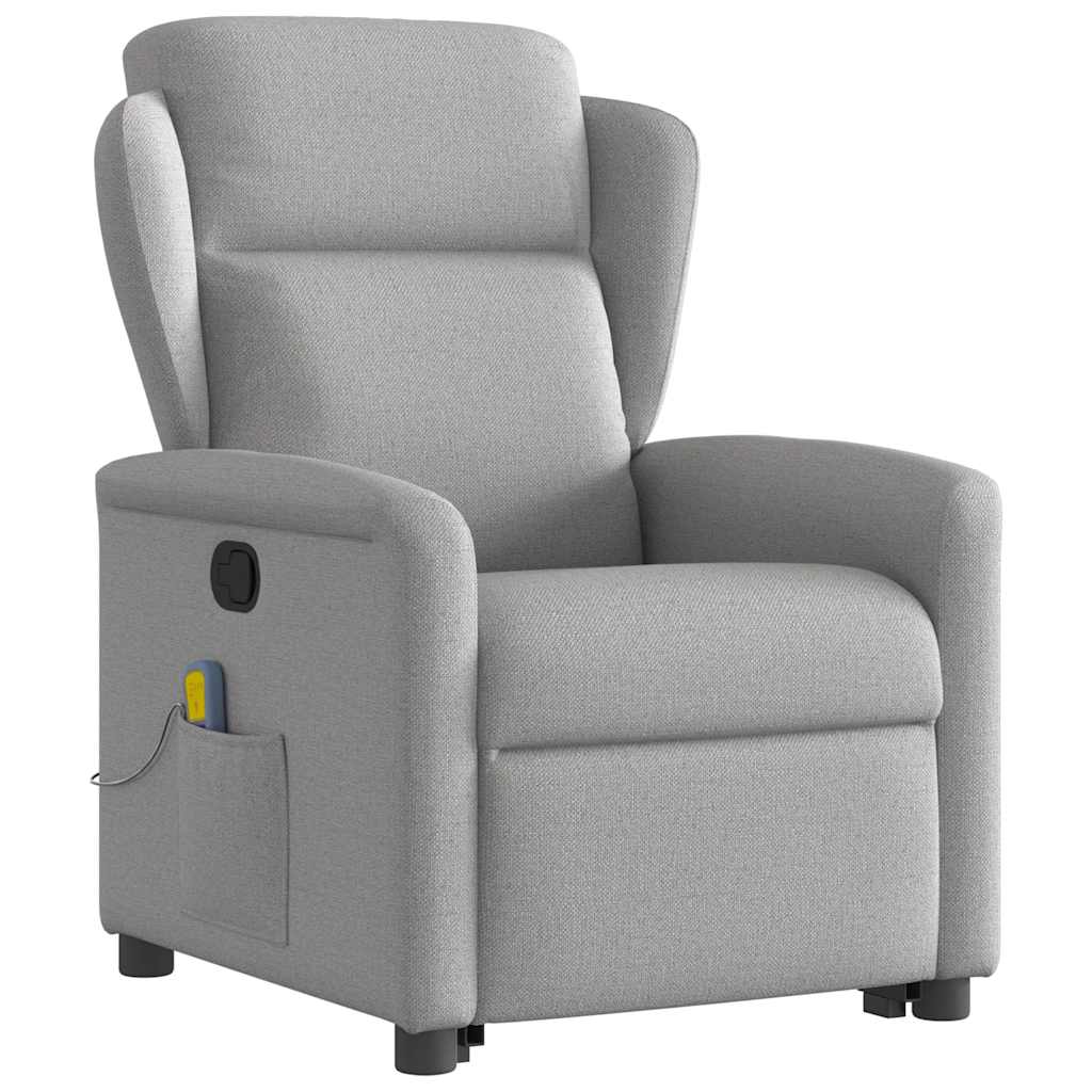 Fauteuil de massage inclinable gris nuage tissu