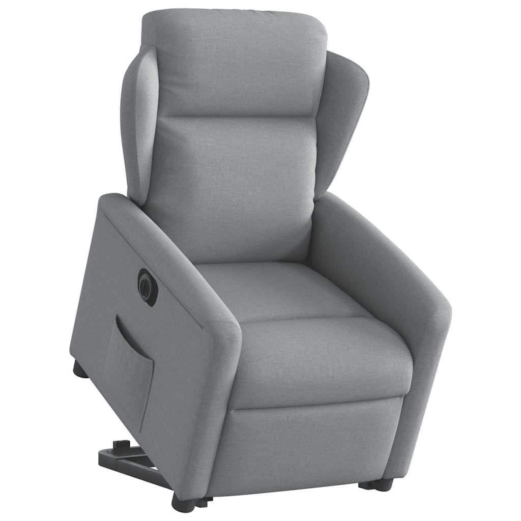 Fauteuil inclinable électrique gris clair tissu - XIOS