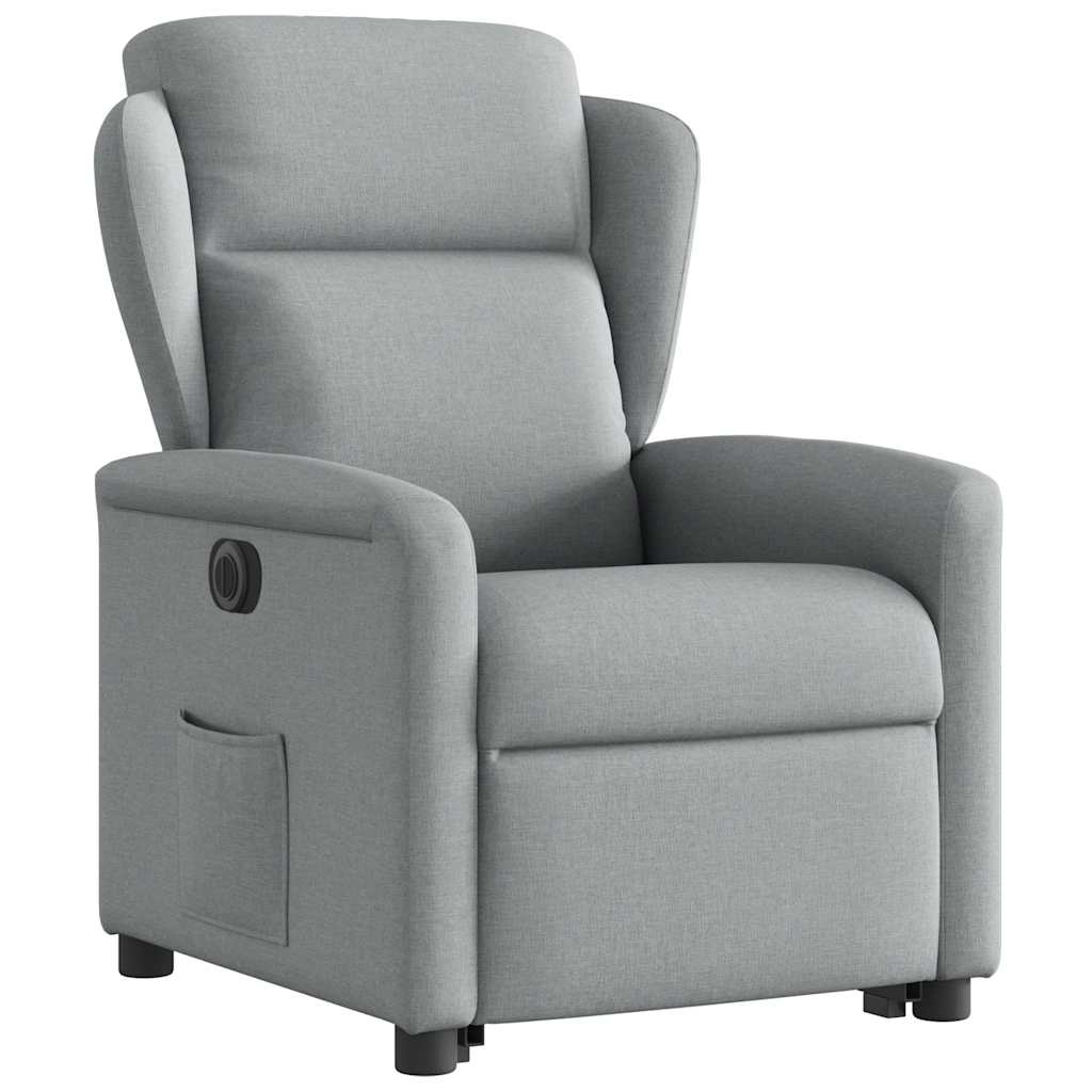 Fauteuil inclinable électrique gris clair tissu - XIOS