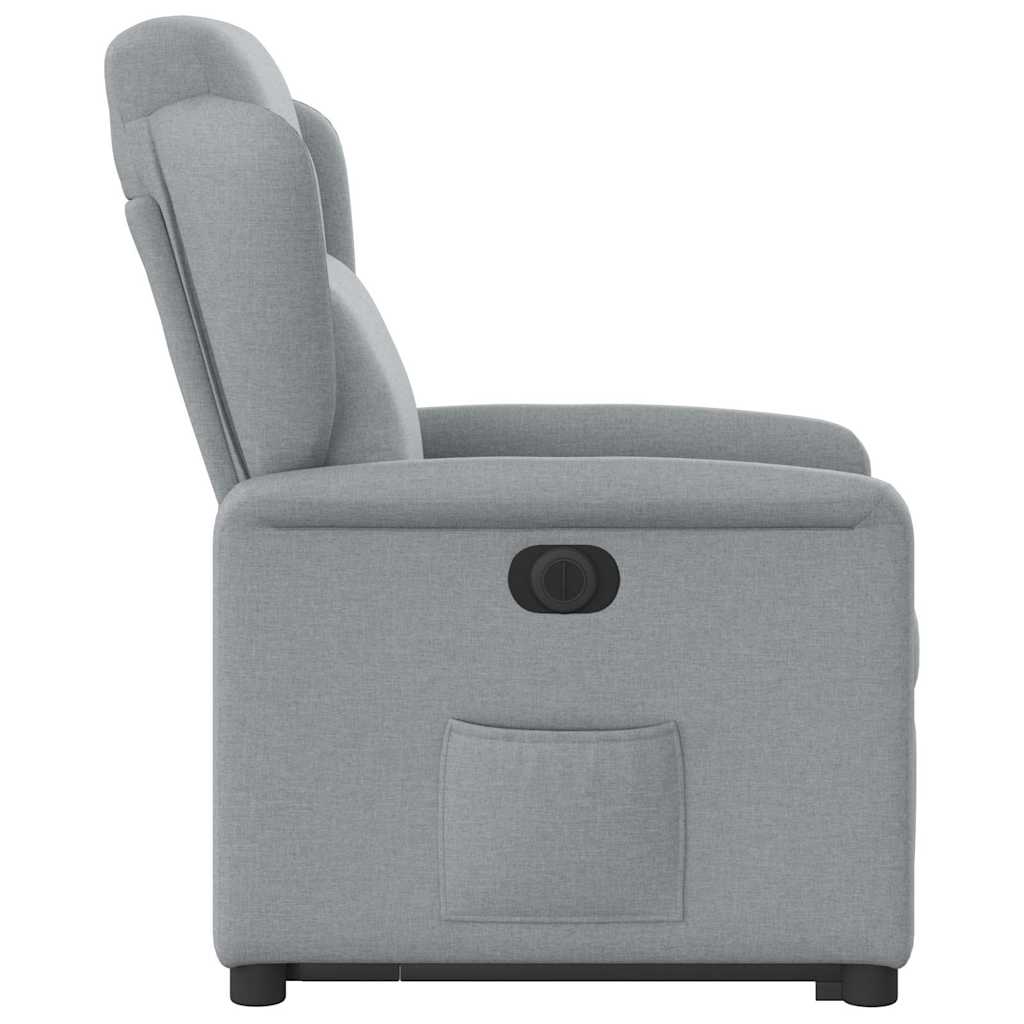 Fauteuil inclinable électrique gris clair tissu - XIOS