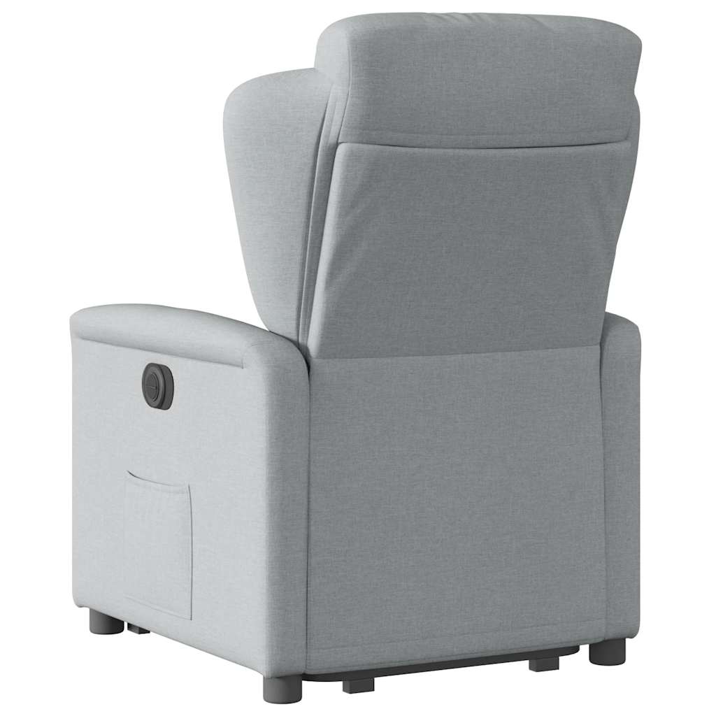 Fauteuil inclinable électrique gris clair tissu - XIOS