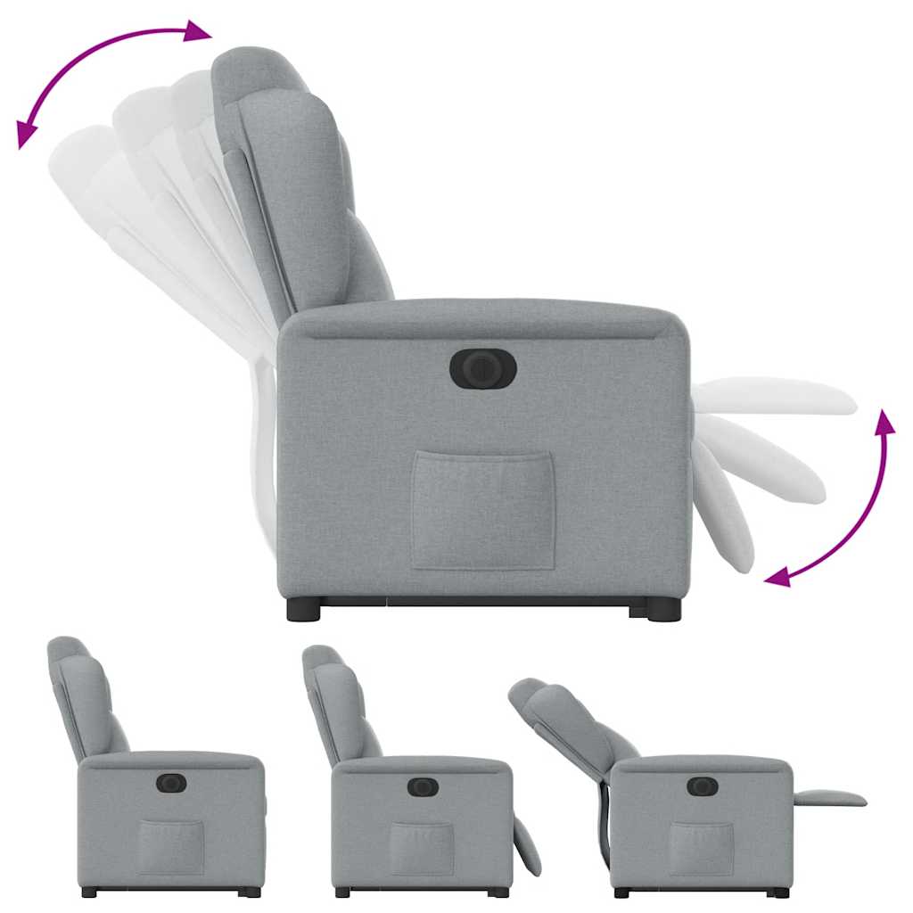 Fauteuil inclinable électrique gris clair tissu - XIOS