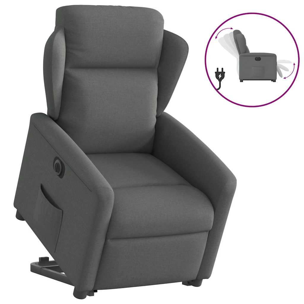 Fauteuil inclinable électrique gris foncé tissu - XIOS