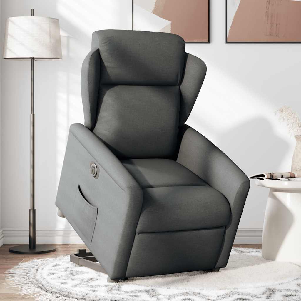 Fauteuil inclinable électrique gris foncé tissu - XIOS